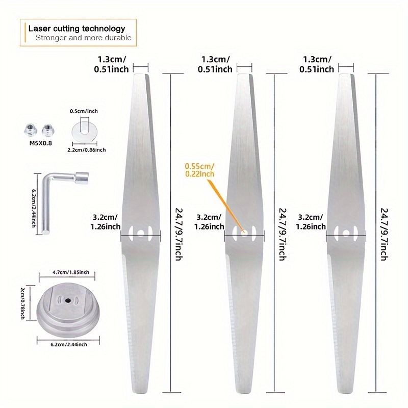 3 Pieces of 9.7-Inch Straight  - огляд і ціна 5 Inch Propeller